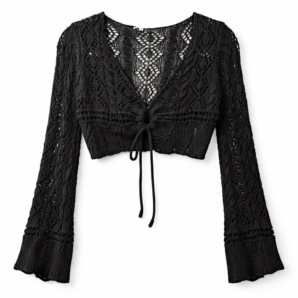 En Creme Crochet Long Sleeve Sweater NWOT